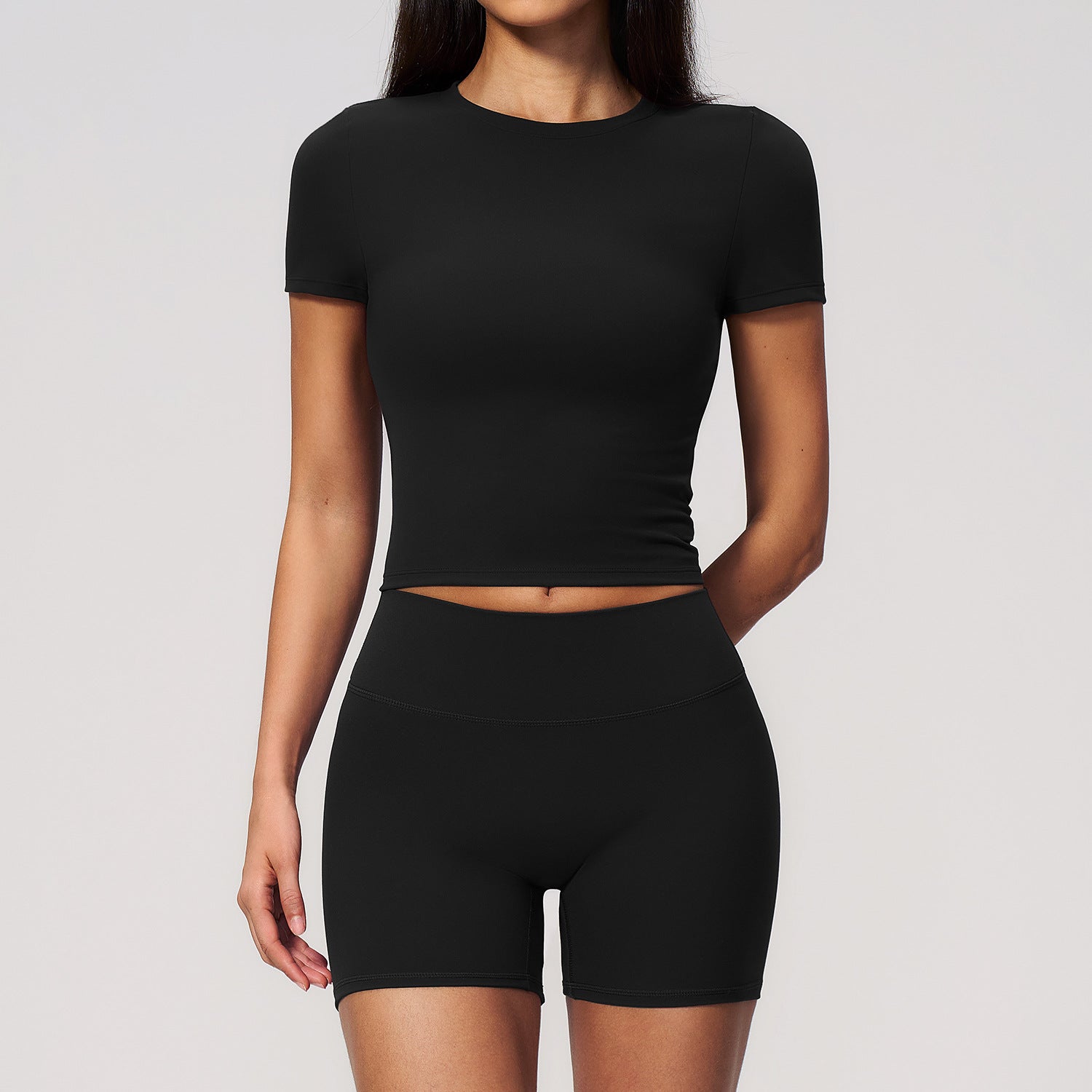 Women's new short sleeve tops with wholesale quick-drying shorts set