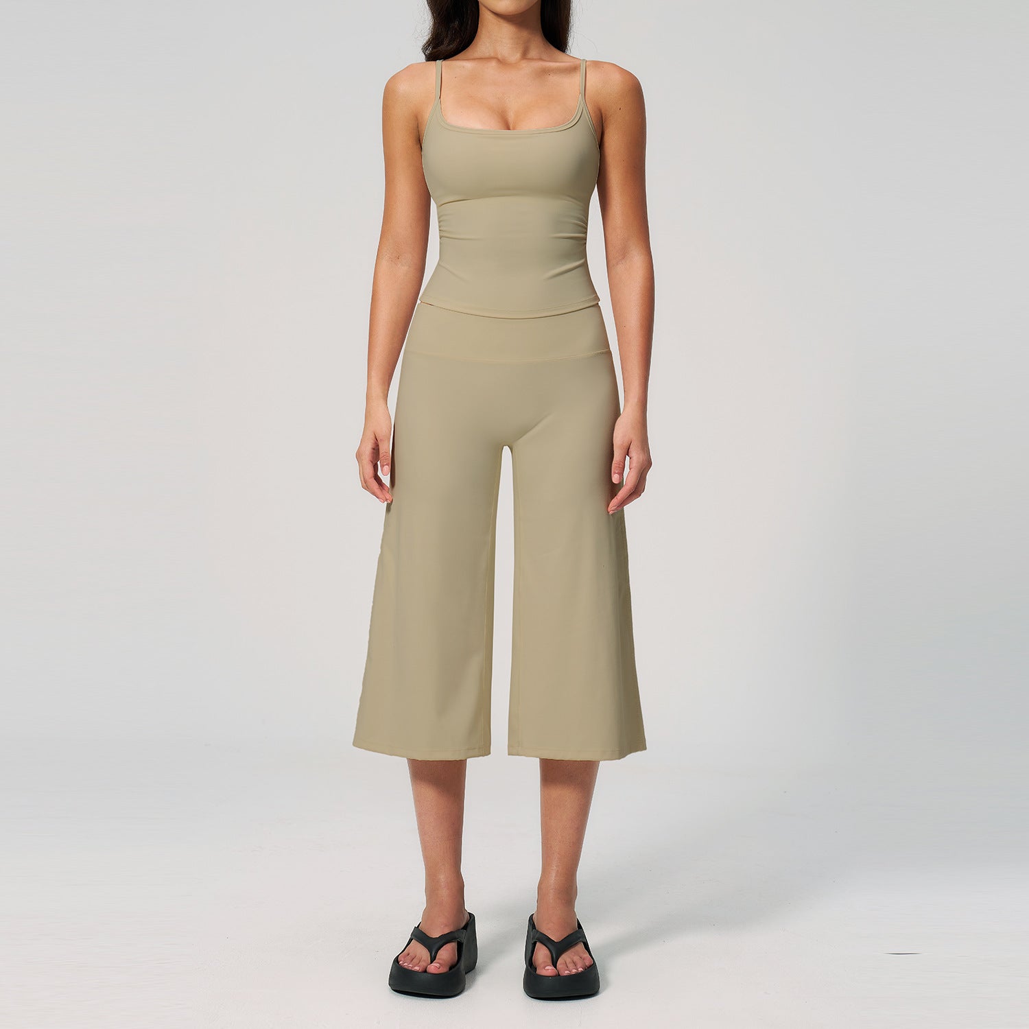 women's new Cami Top with quick-drying Mid-Length leggings yoga set