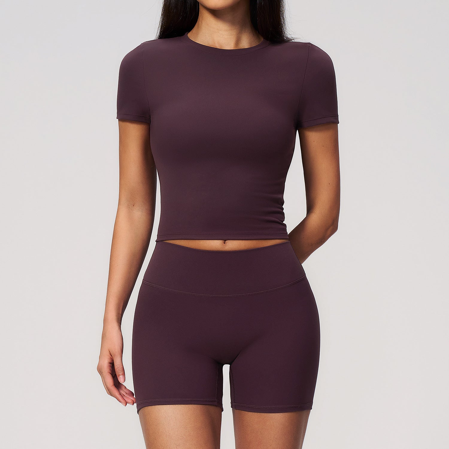 Women's new short sleeve tops with wholesale quick-drying shorts set