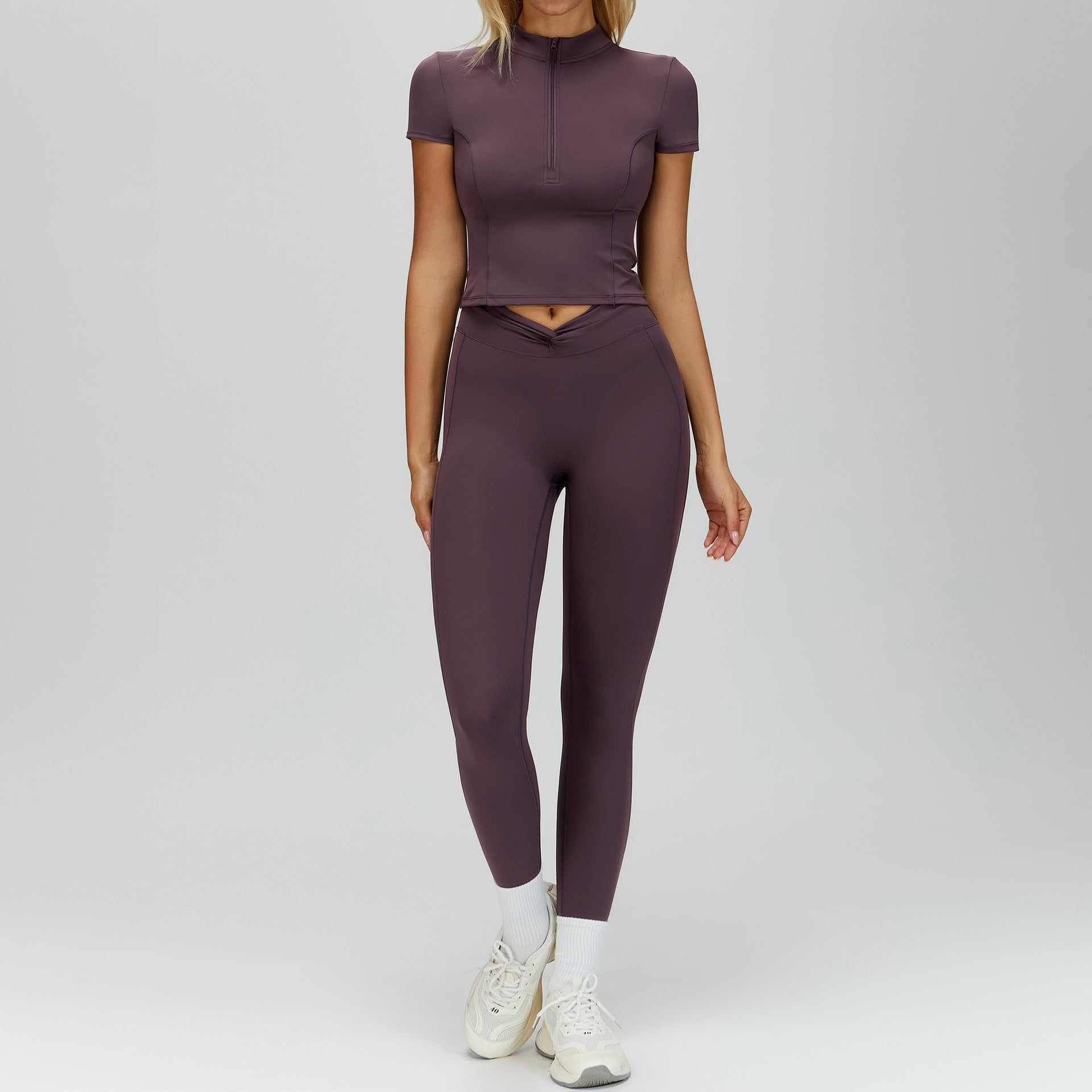 Women's short sleevbe shirts with leggings set