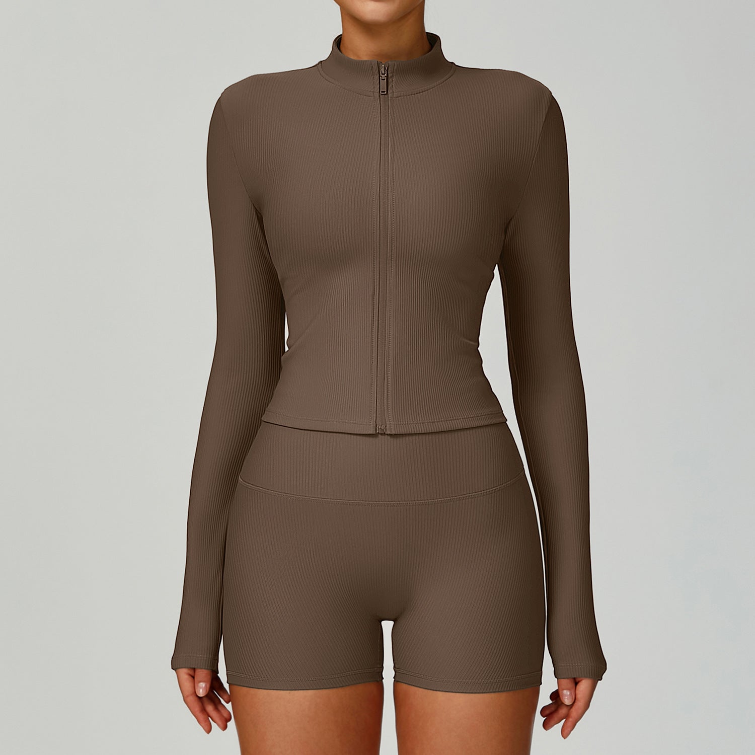 Women's wholesale Threaded Yoga jacket set