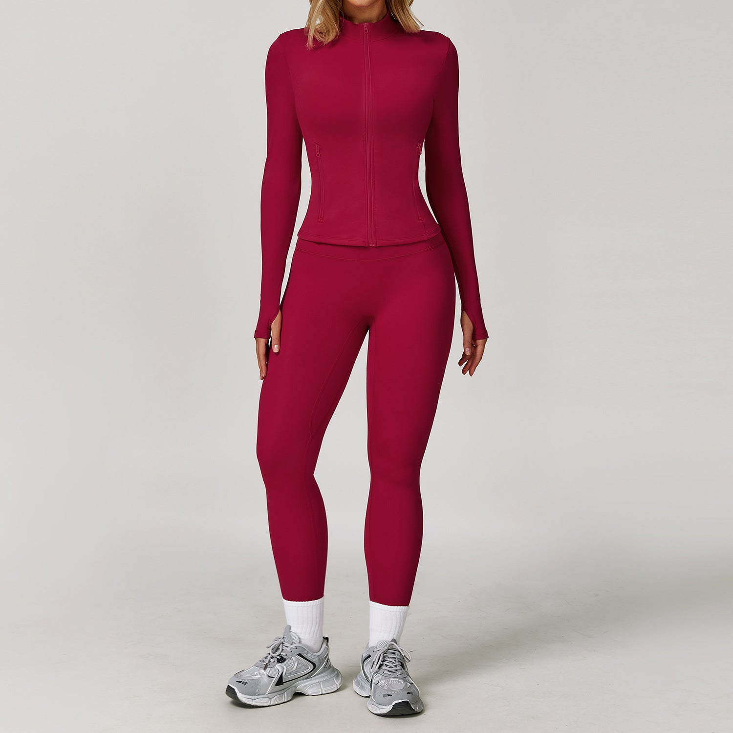 Women's wholesale casual jackets with leggings yoga set