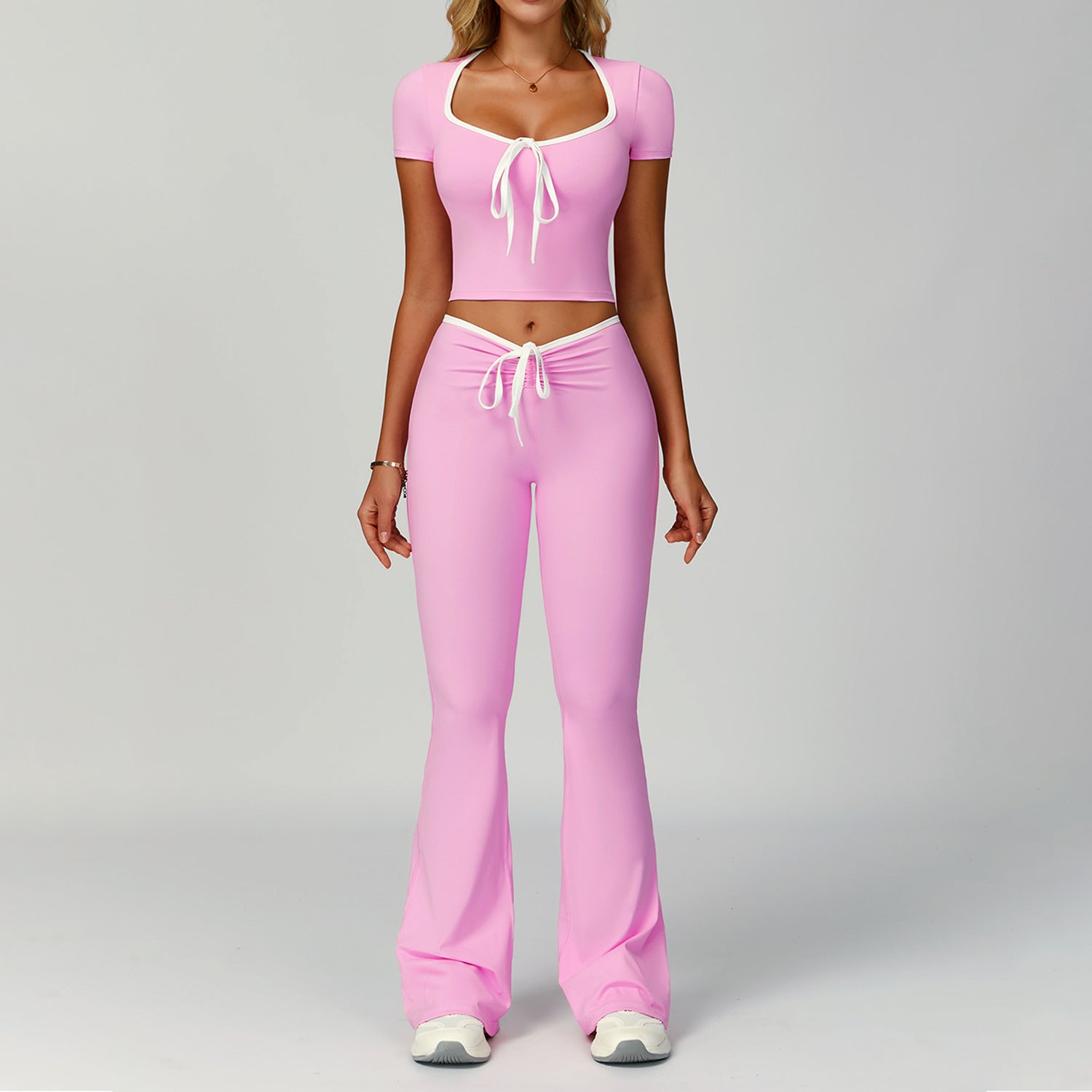 Women's high waist flared slim yoga casual outdoor sports suit
