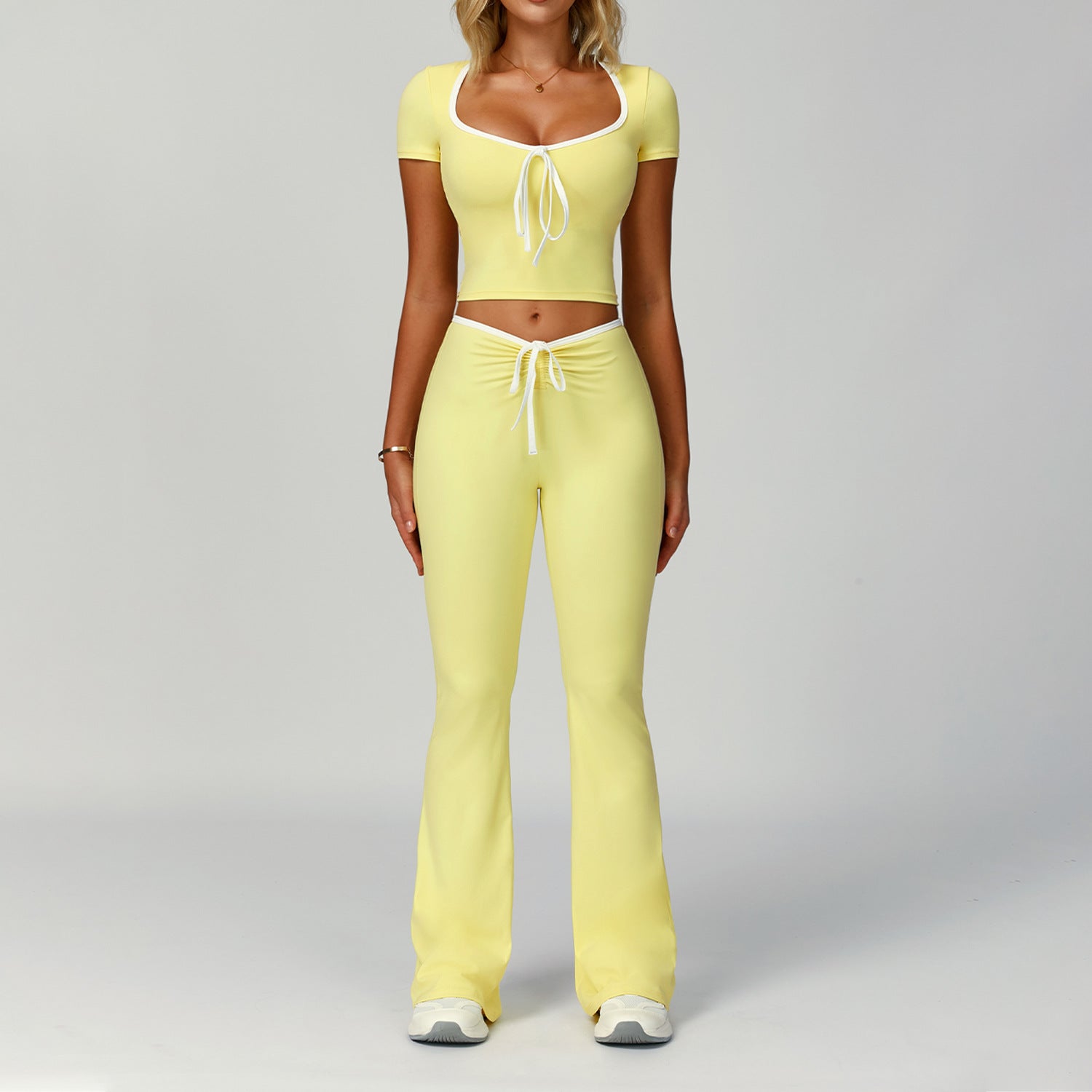 Women's high waist flared slim yoga casual outdoor sports suit