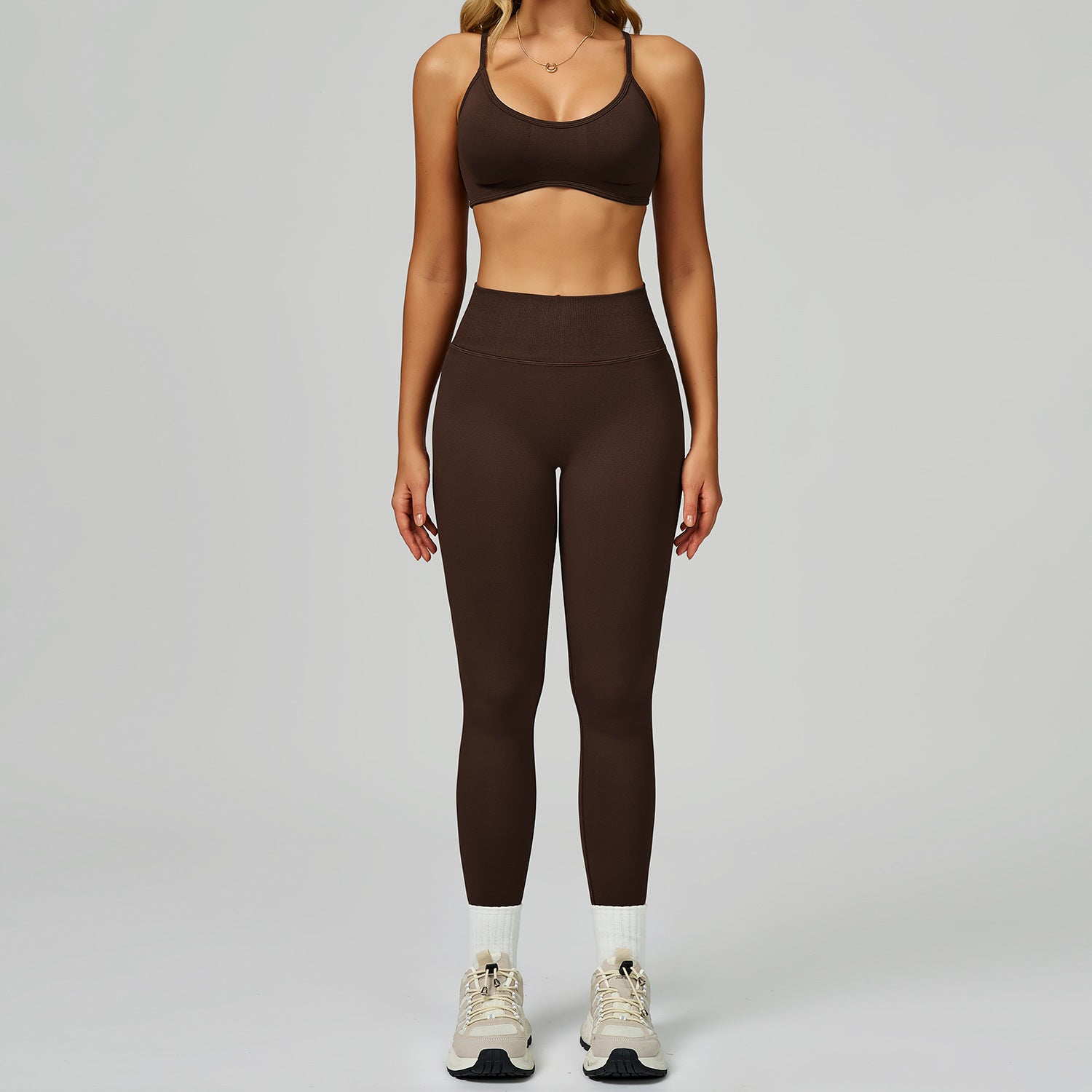 Seamless Contrast Color Yoga Sports bras Set