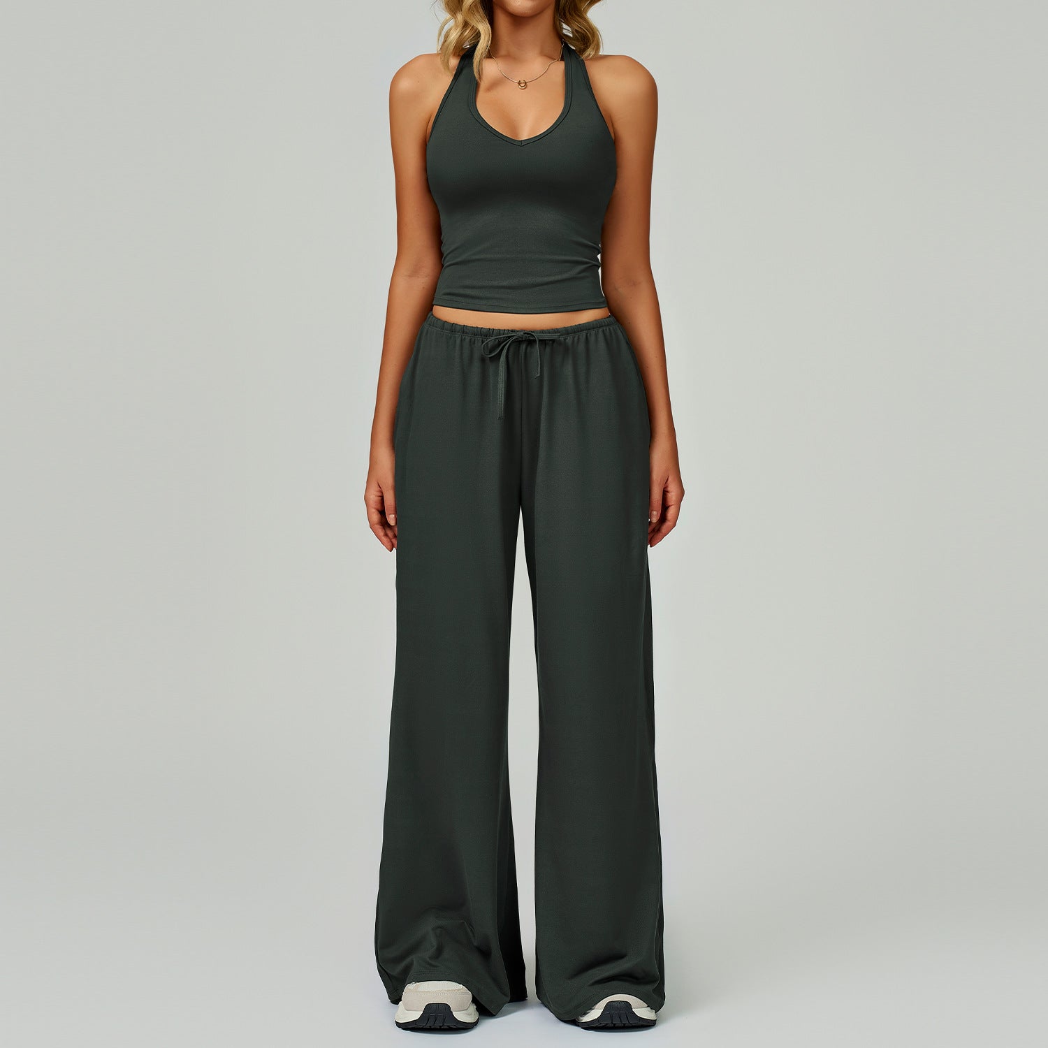 Quick-drying backless camisole sports bras set