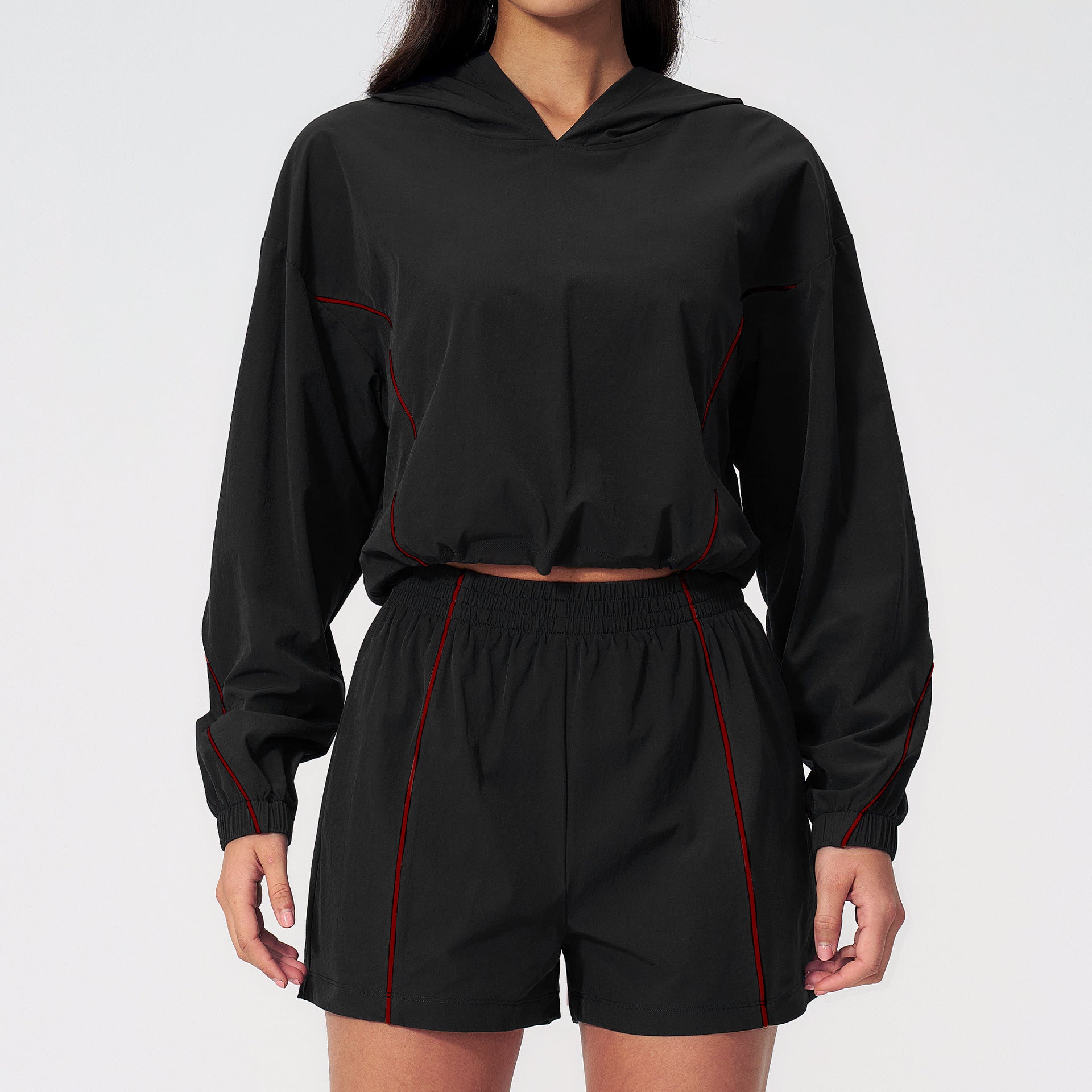 Women's Casual Sun-Protection Outfit Set Quick-Drying jacket with shorts Fitness Set