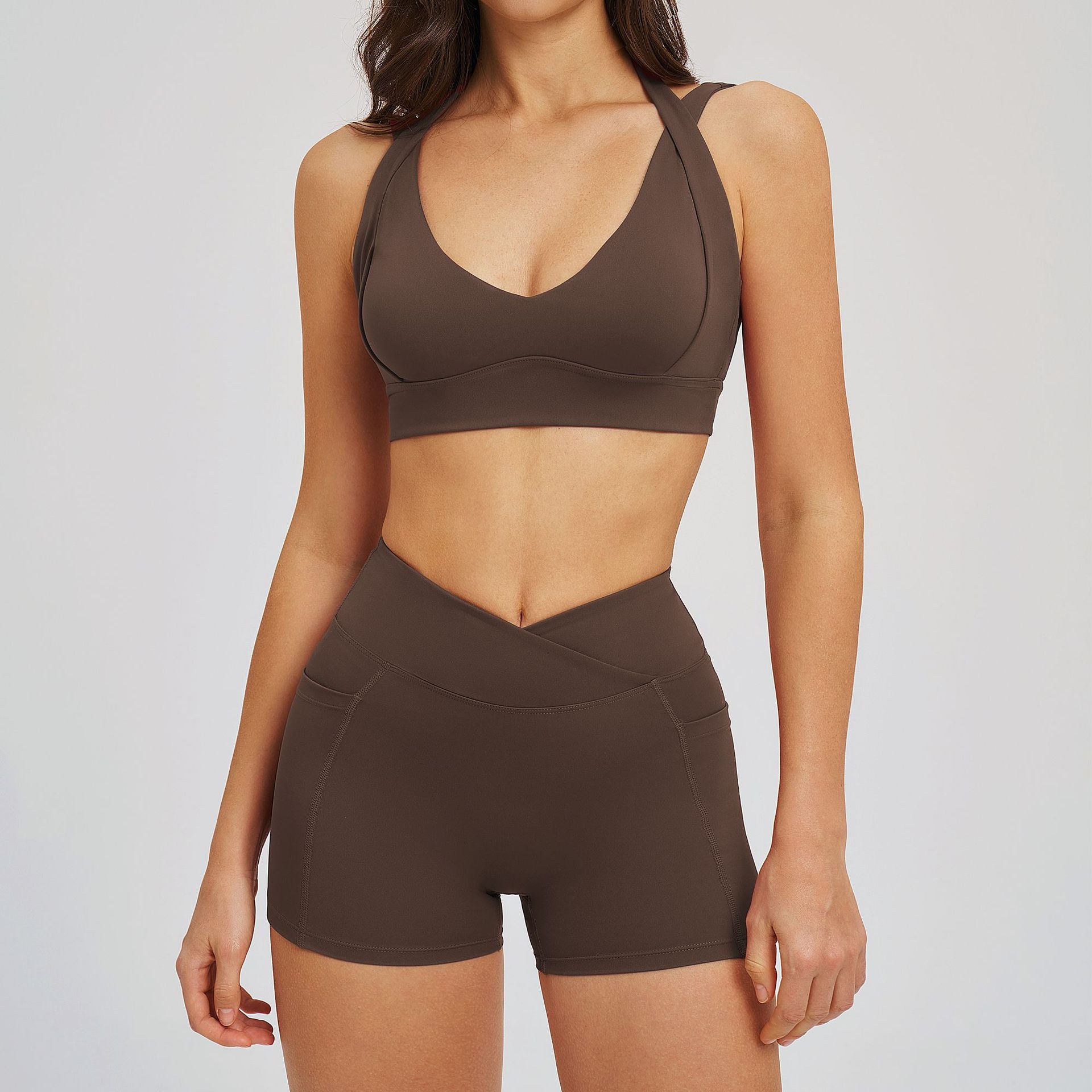 Women's sexy wholesale bras with shorts yoga suit