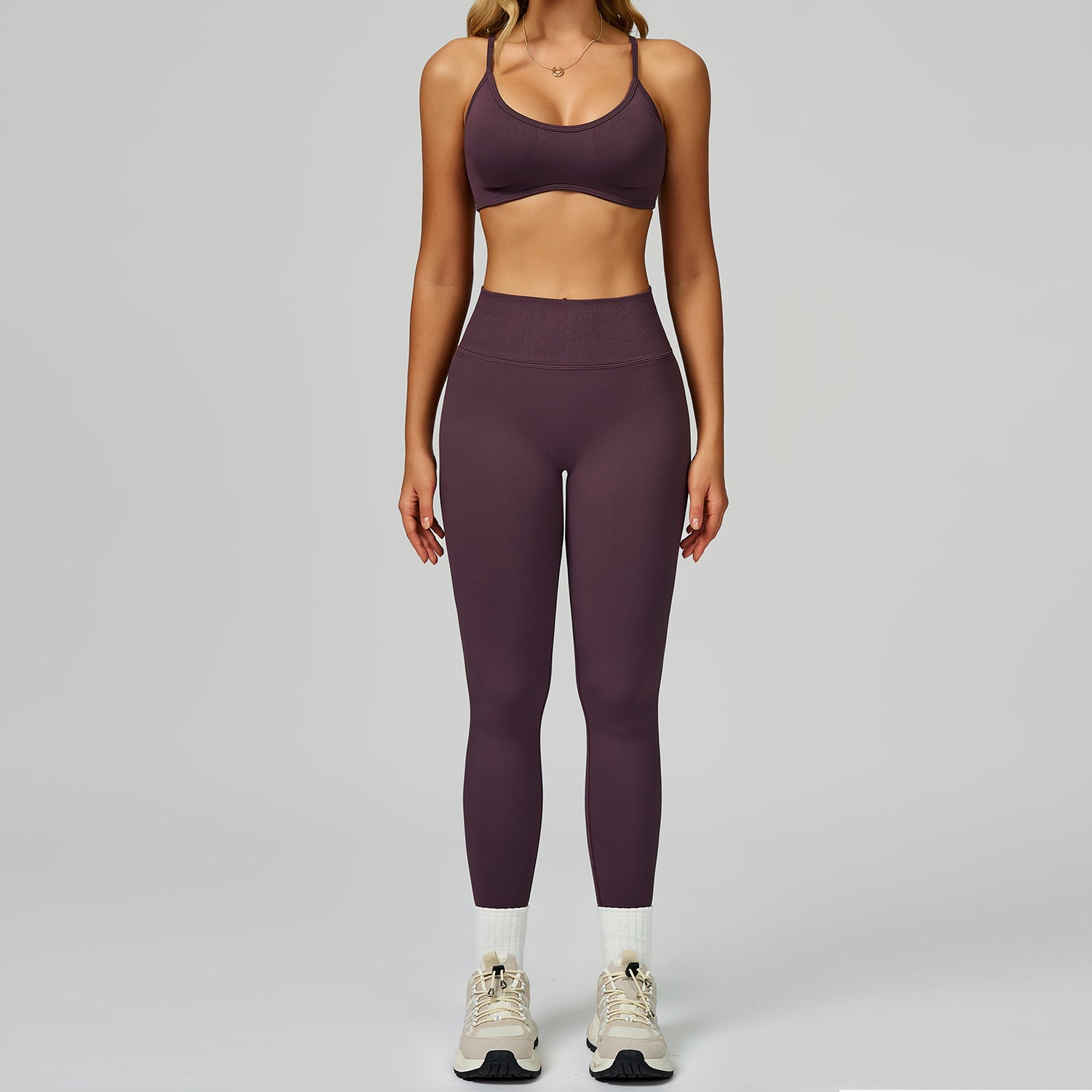 Seamless Contrast Color Yoga Sports bras Set
