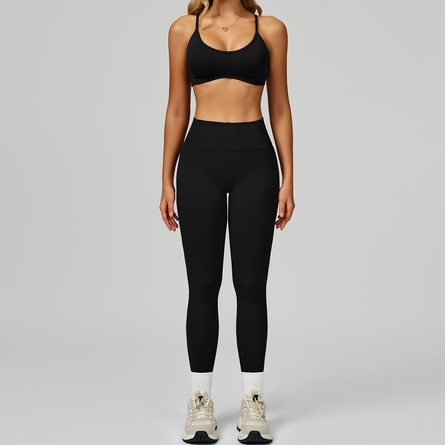 Seamless Contrast Color Yoga Sports bras Set