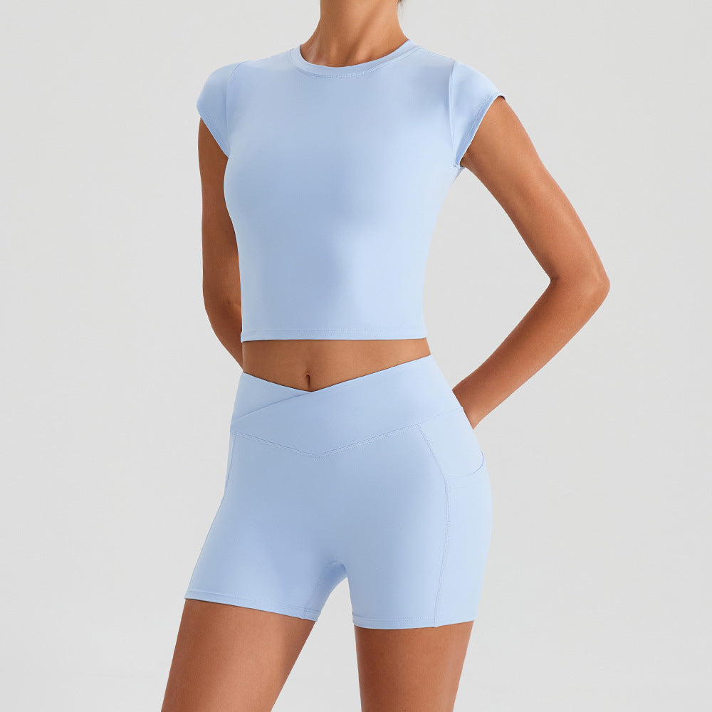 Breathable wholesale short sleeve shirts with shorts set