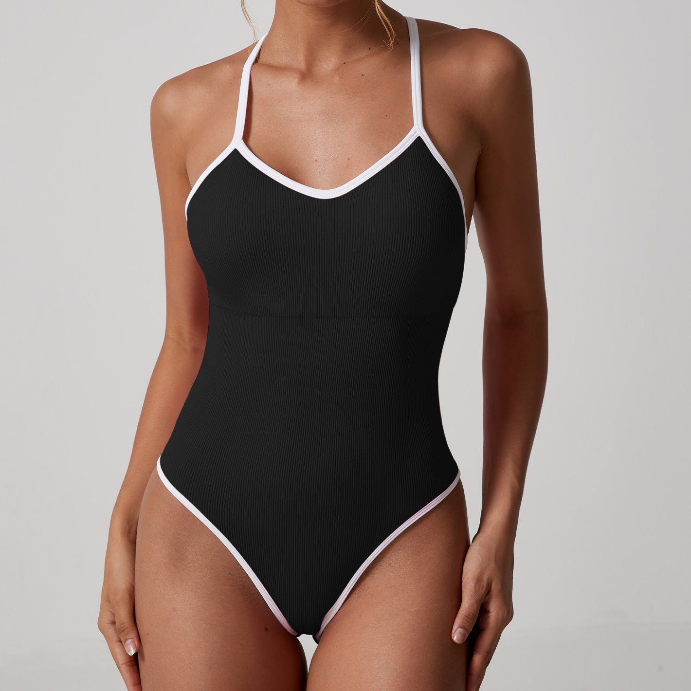 Women's sexy Cross back tight yoga jumpsuit