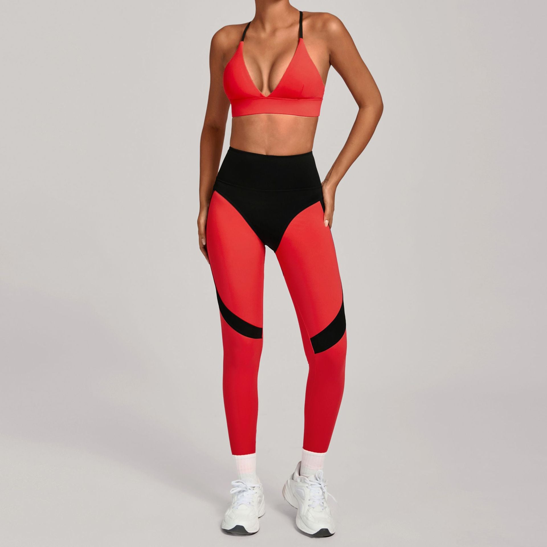 Women's New color blocked yoga bras set