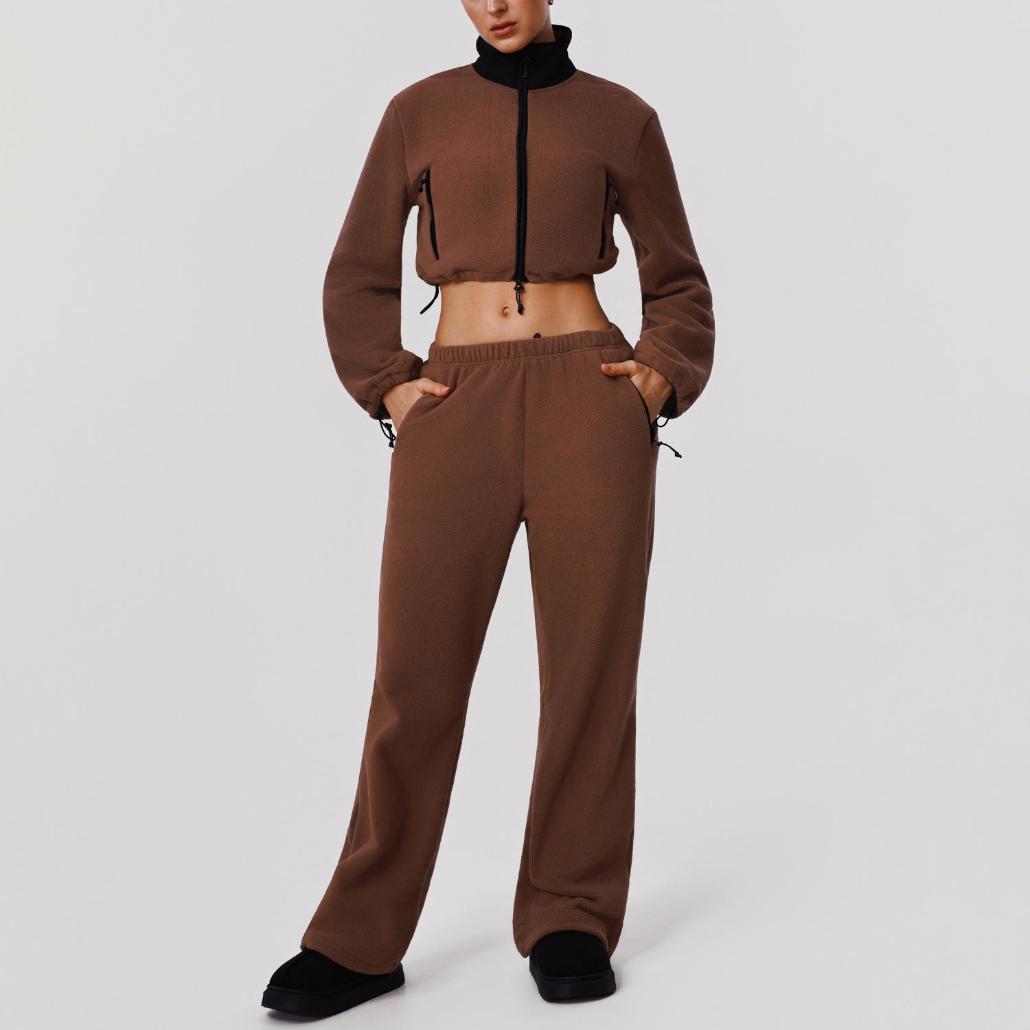 Women's Thickened double-sided fleece casual suit