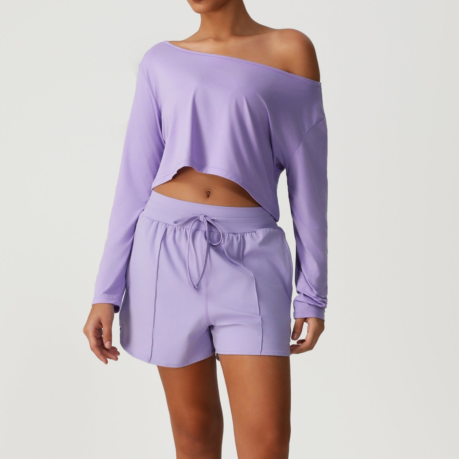 Quick-drying New loose navel-baring yoga shirts suit