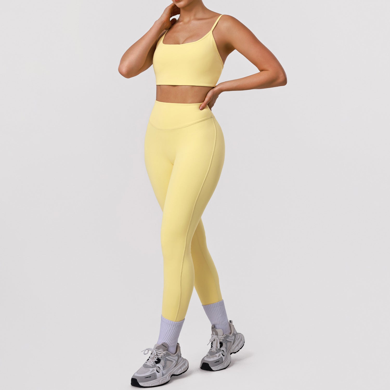 New high-waisted hip-lifting running sports bras set