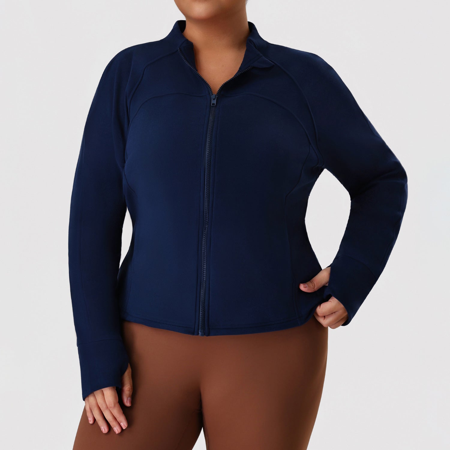 Women's Plus Size Warm Denim Fleece Sports Jacket
