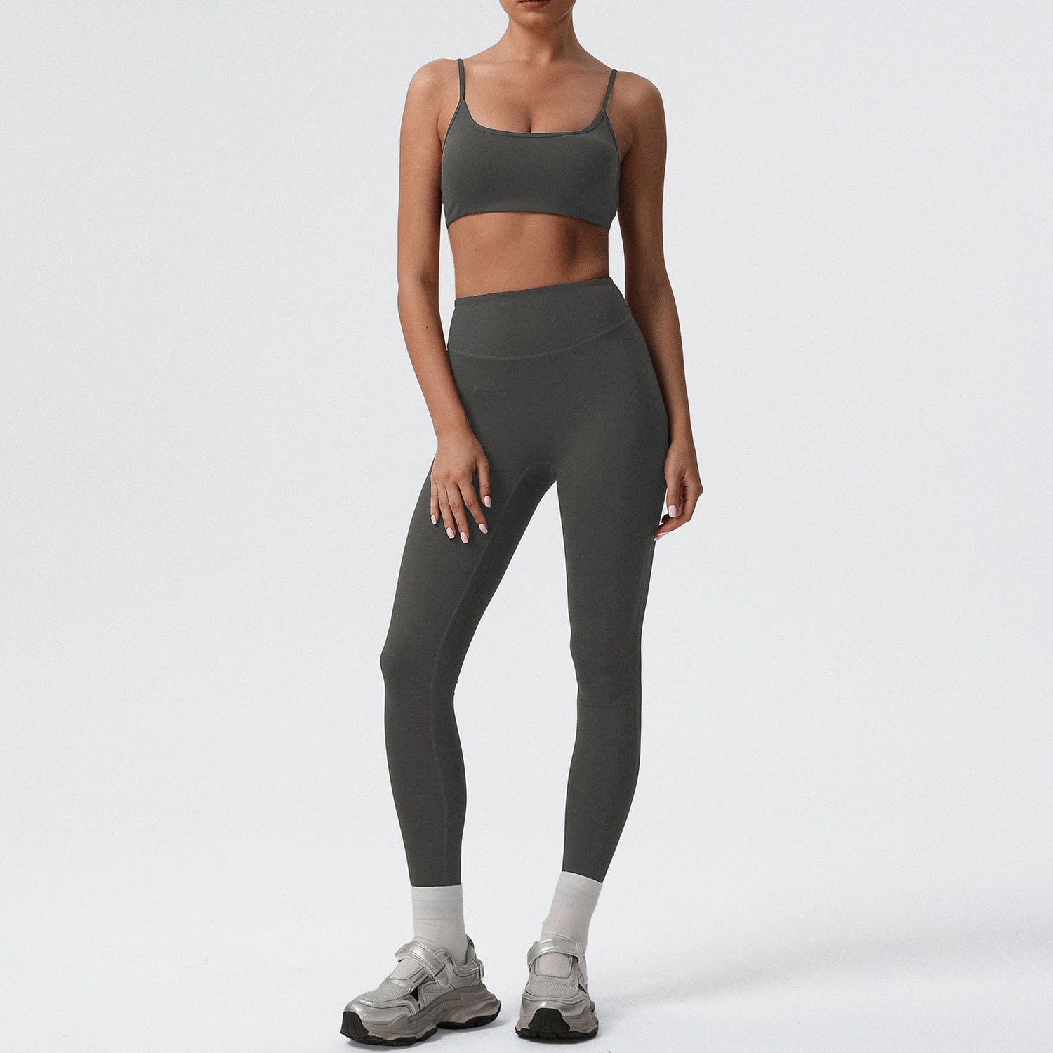 New high-waisted hip-lifting running sports bras set