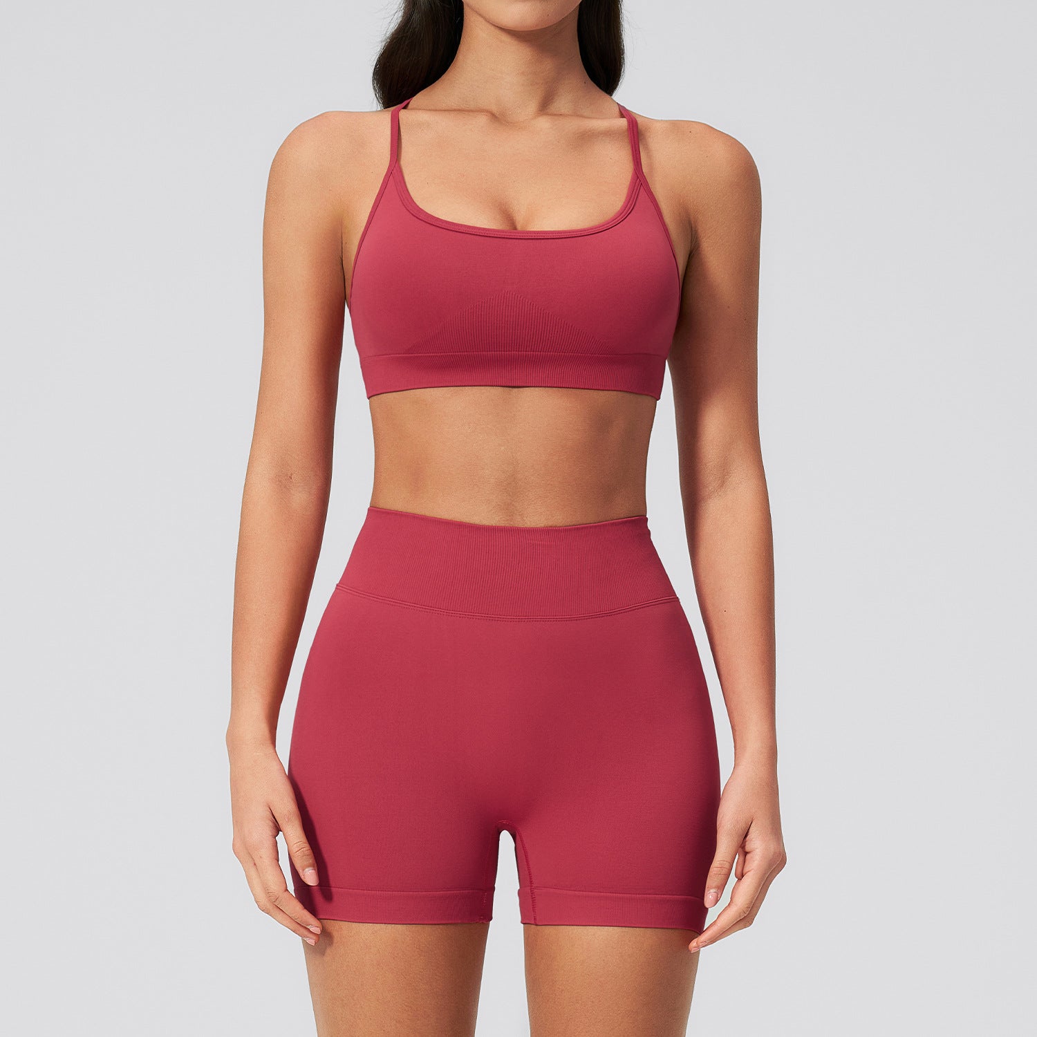 Seamless Backless Yoga Set Quick-Drying Compression Athletic Fitness Wear