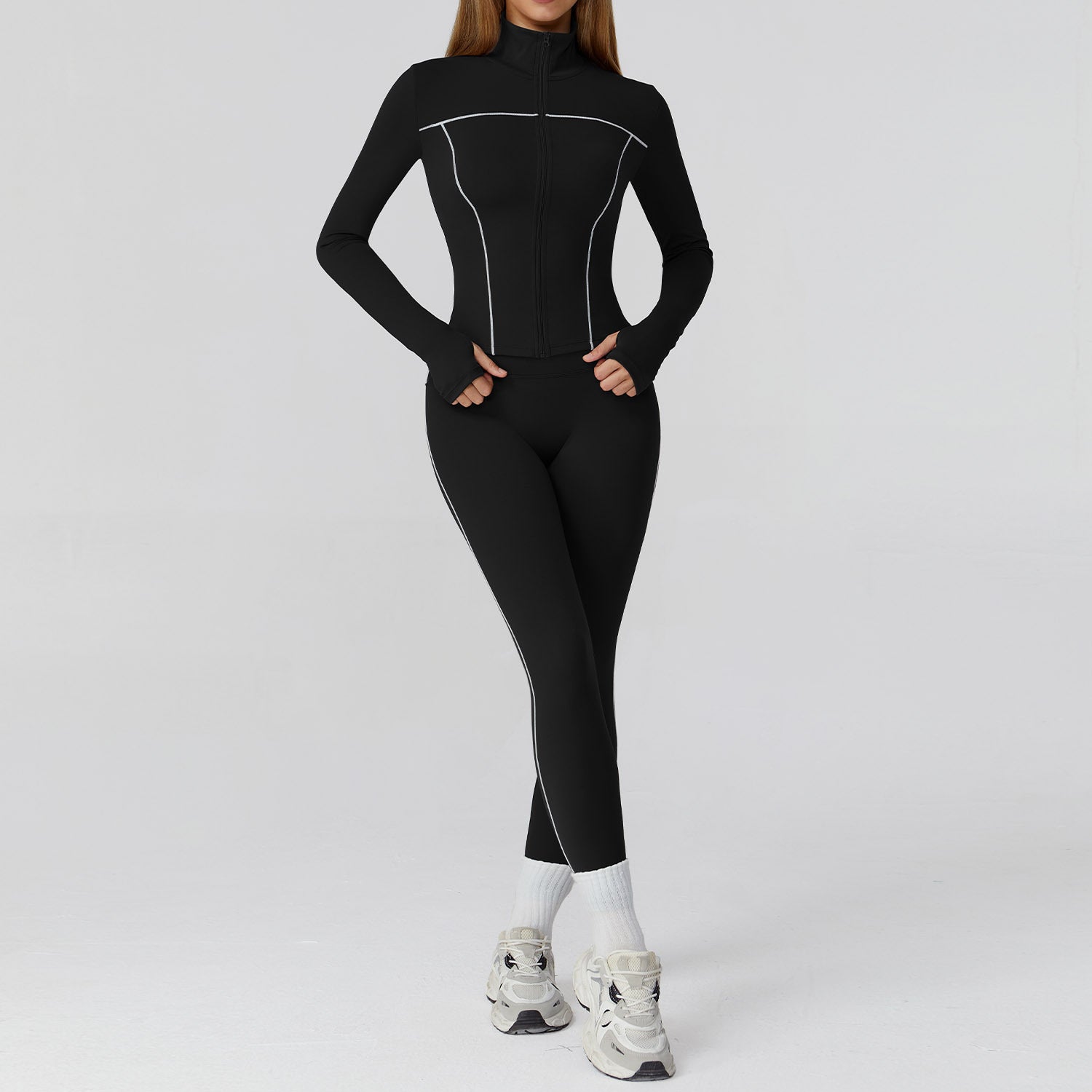 Wholesale Slim-fit yoga fitness jackets set