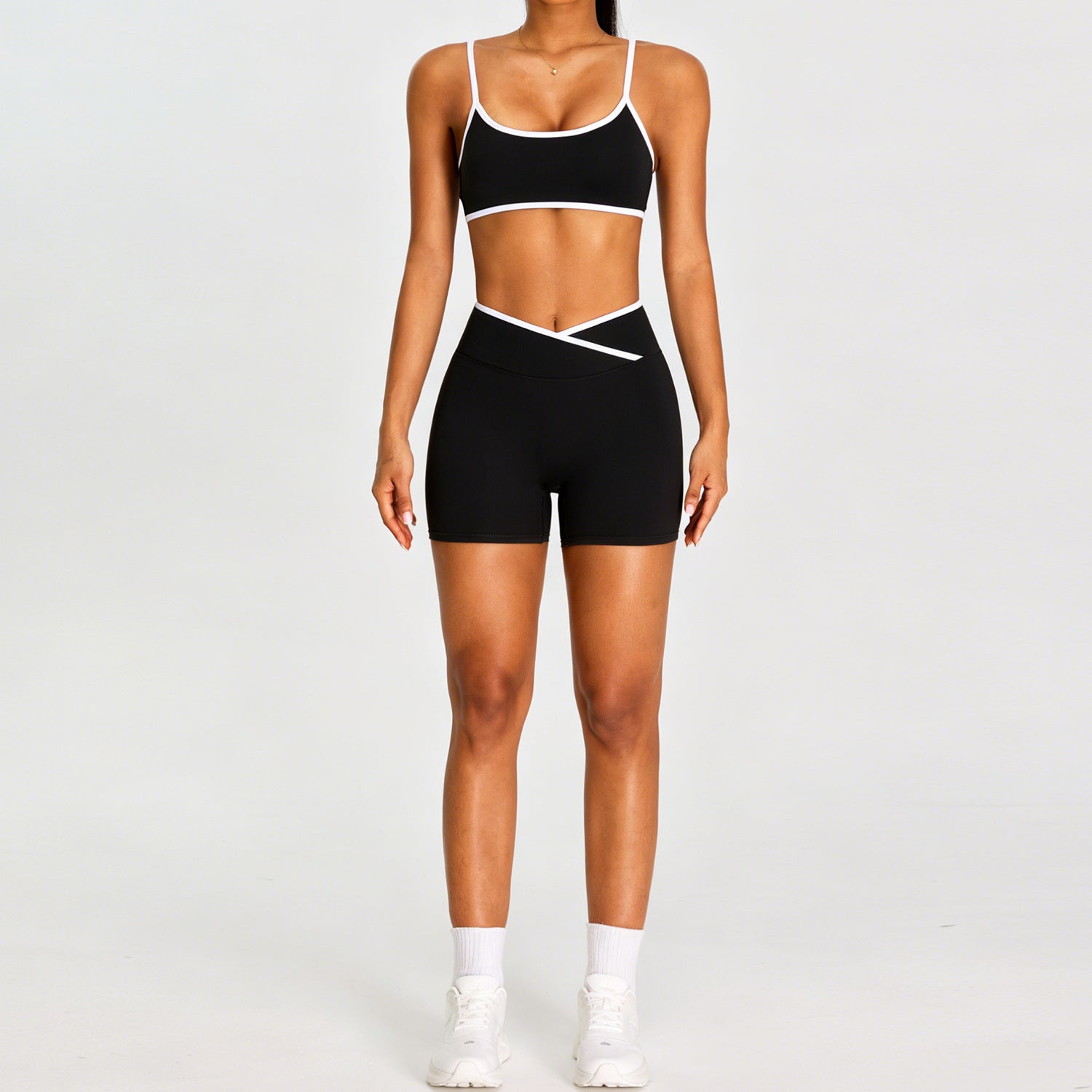Women's fashion bras with High-waisted butt-lifting shorts fitness set