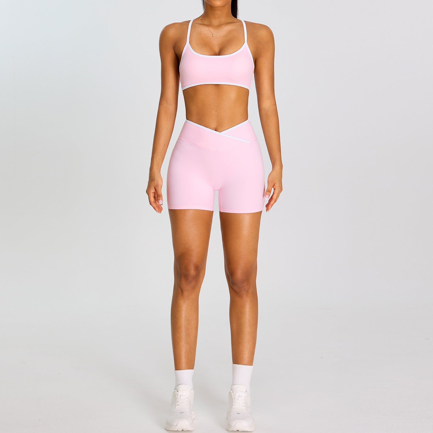 Women's fashion bras with High-waisted butt-lifting shorts fitness set