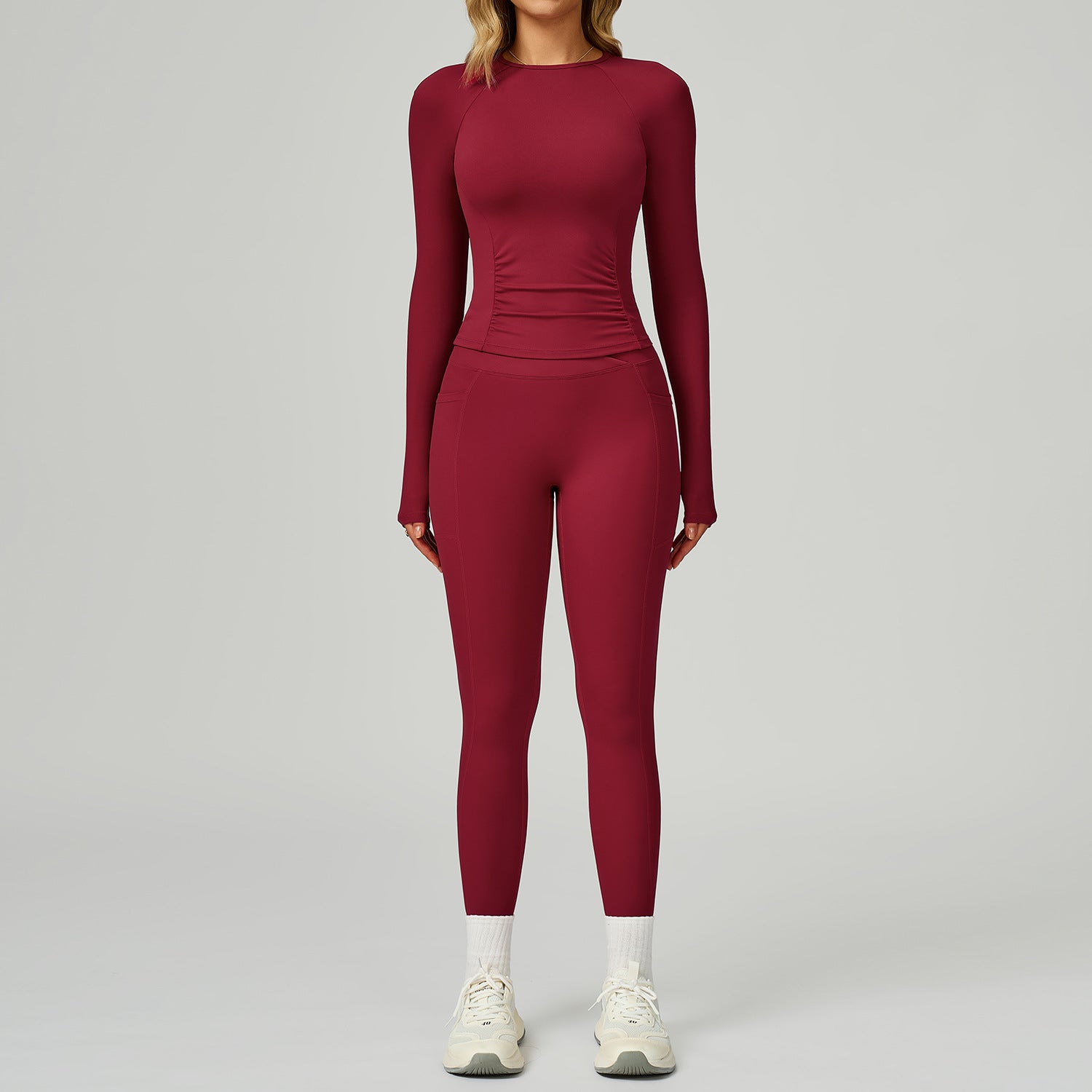 Women's long-sleeved slim-fit fitness sports suit