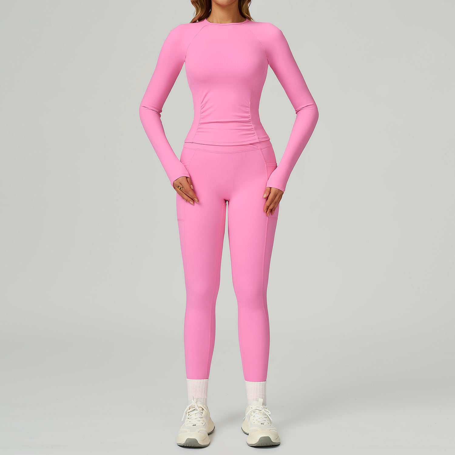 Women's long-sleeved slim-fit fitness sports suit