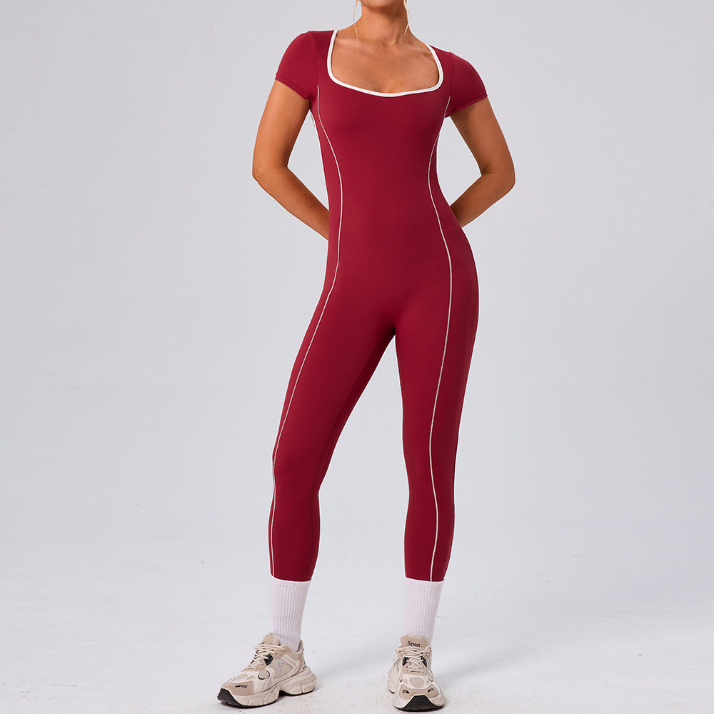 Hollow-out quick-drying backless bodysuit