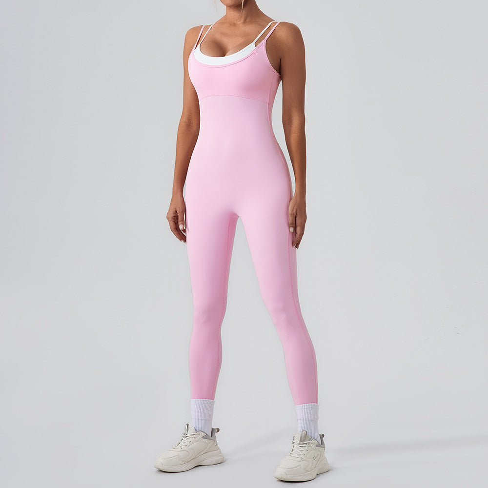 Women's suspender sports jumpsuits
