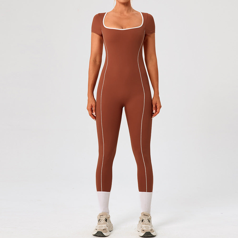 Hollow-out quick-drying backless bodysuit