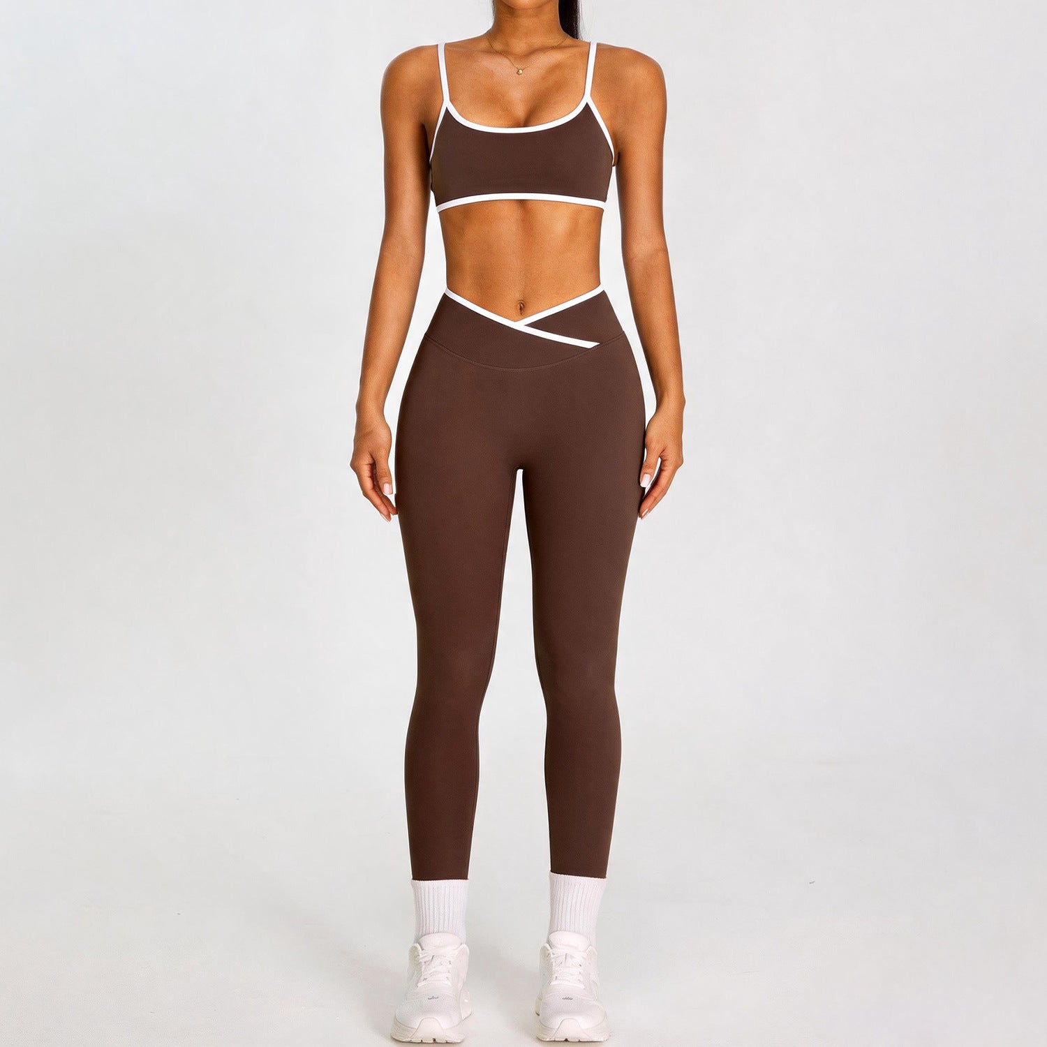 New Color-Block Backless Tight Sports bras with leggings Set