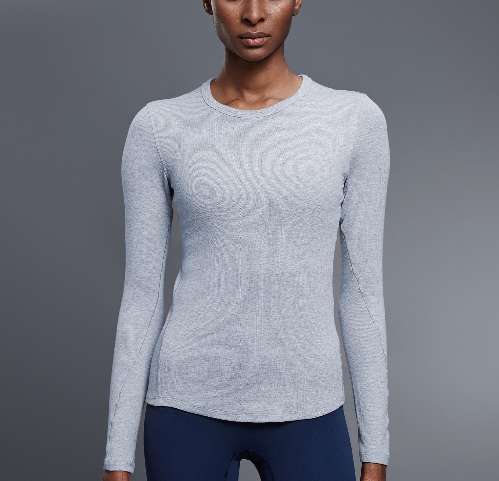 Elastic slim fit fitness yoga wear long sleeve top