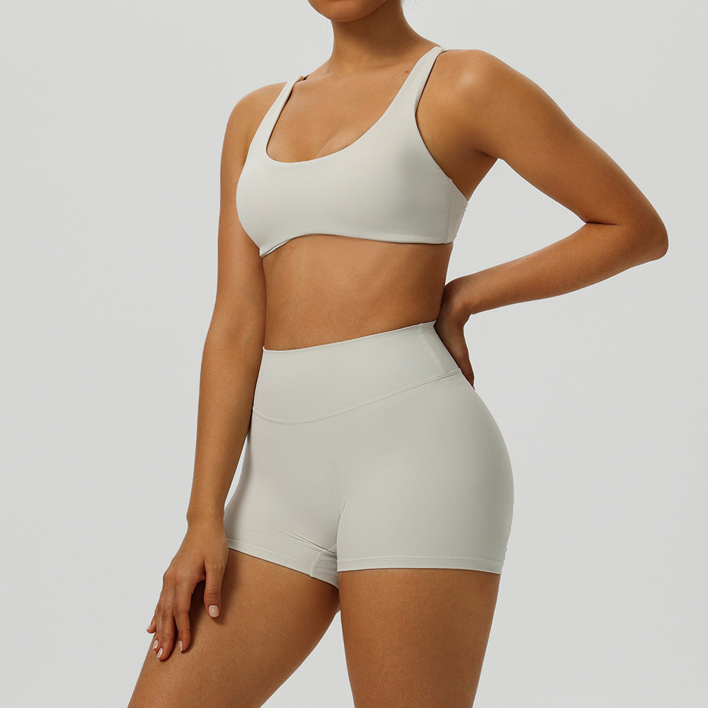Women's wholesale High Waist Shorts Sports Fitness set