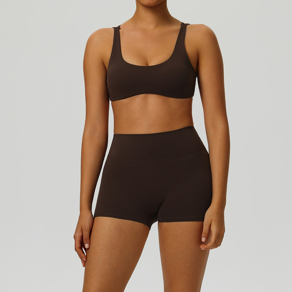 Women's wholesale High Waist Shorts Sports Fitness set