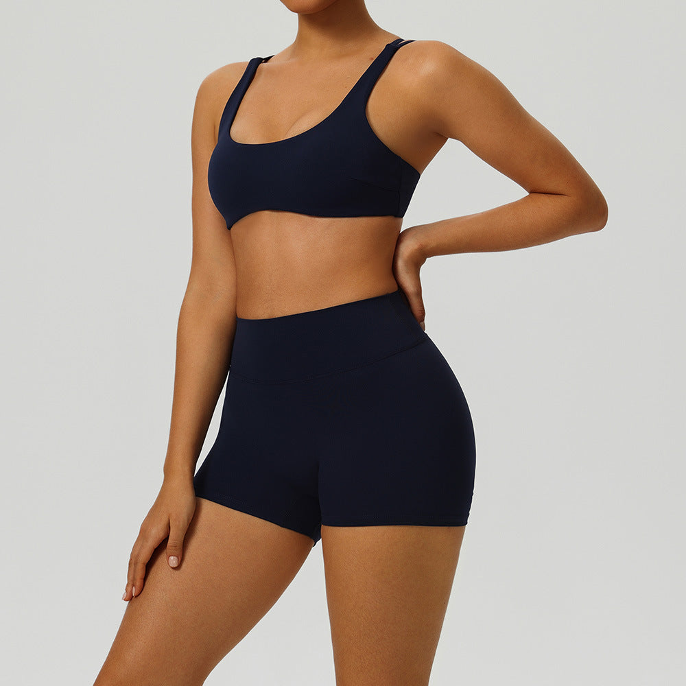 Women's wholesale High Waist Shorts Sports Fitness set