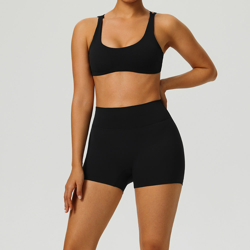 Women's wholesale High Waist Shorts Sports Fitness set
