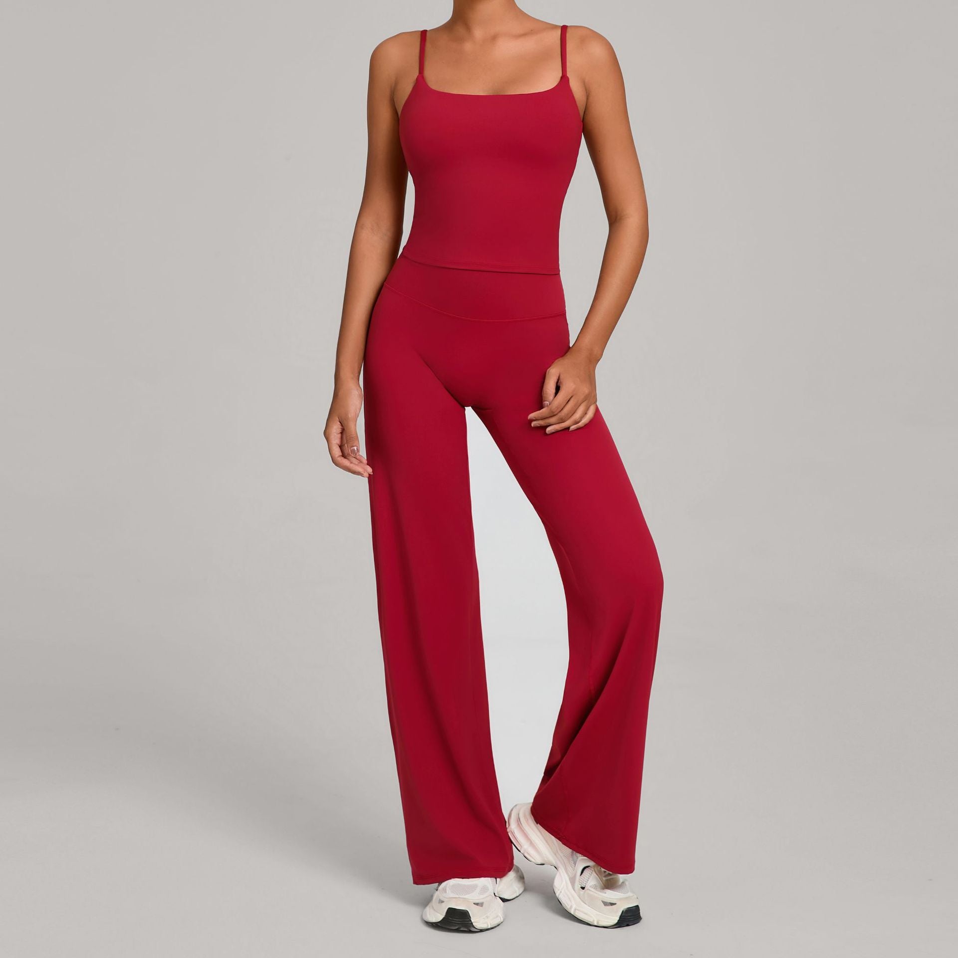 Nude Fitness Clothing Shockproof High Waist Yoga Clothing Two-Piece Set