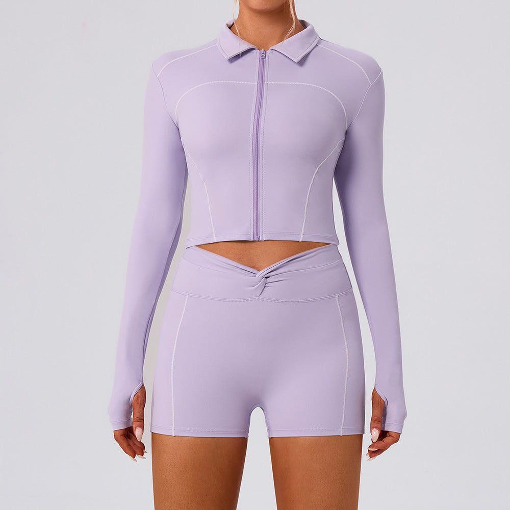 Women's quick-drying jackets with shorts set