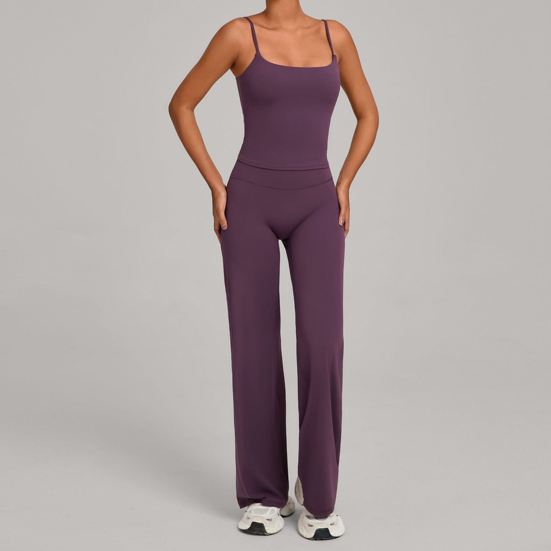 Nude Fitness Clothing Shockproof High Waist Yoga Clothing Two-Piece Set