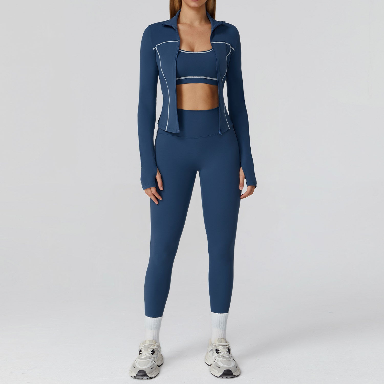 Slim-fit yoga fitness wear casual running sports three-piece suit