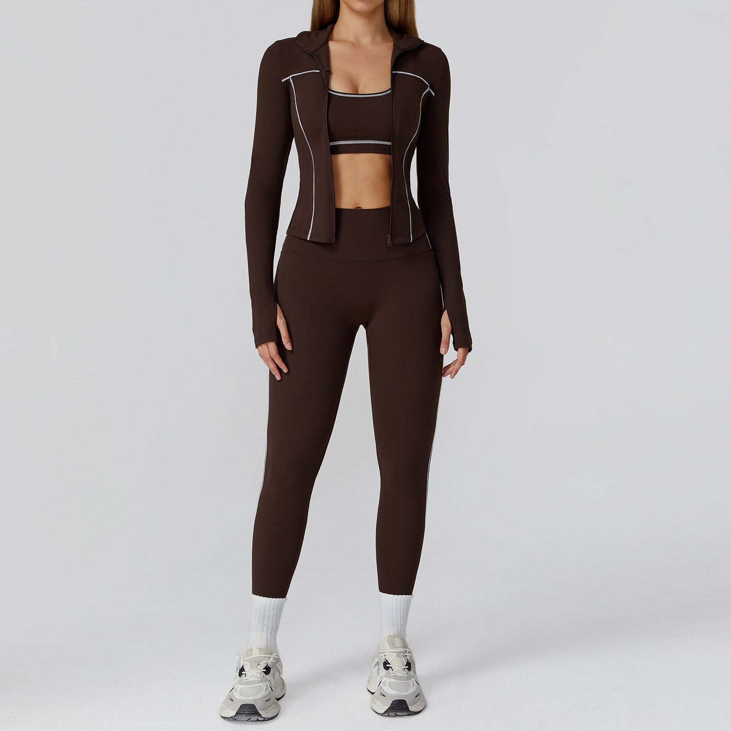 Slim-fit yoga fitness wear casual running sports three-piece suit