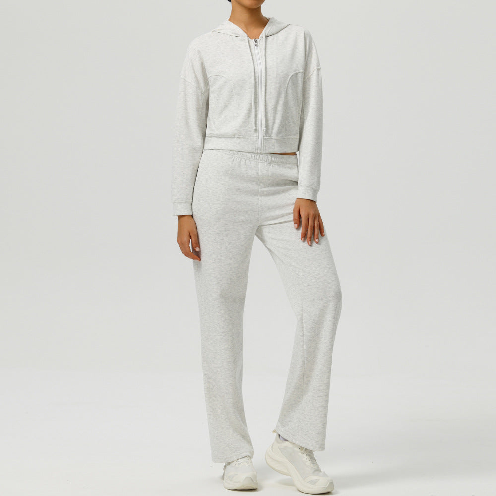 Casual Zipper Jacket with Loose Sweatpants Sports Suit