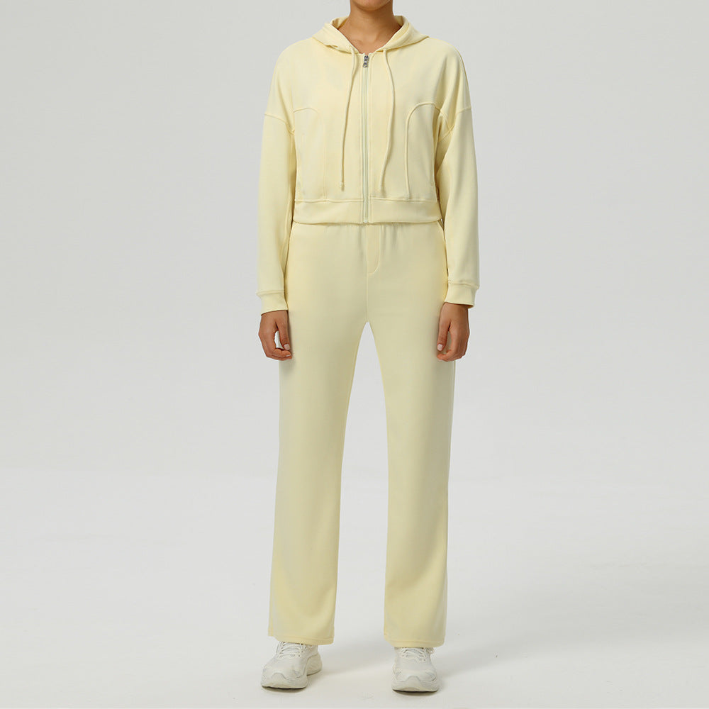 Casual Zipper Jacket with Loose Sweatpants Sports Suit