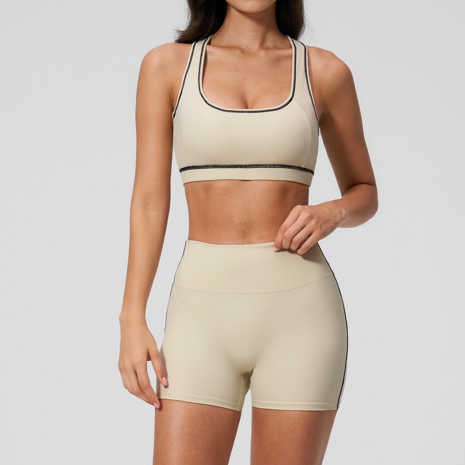 Versatile Butt-Lifting Fitness Shorts with Quick-Drying Sports Bra Yoga Set