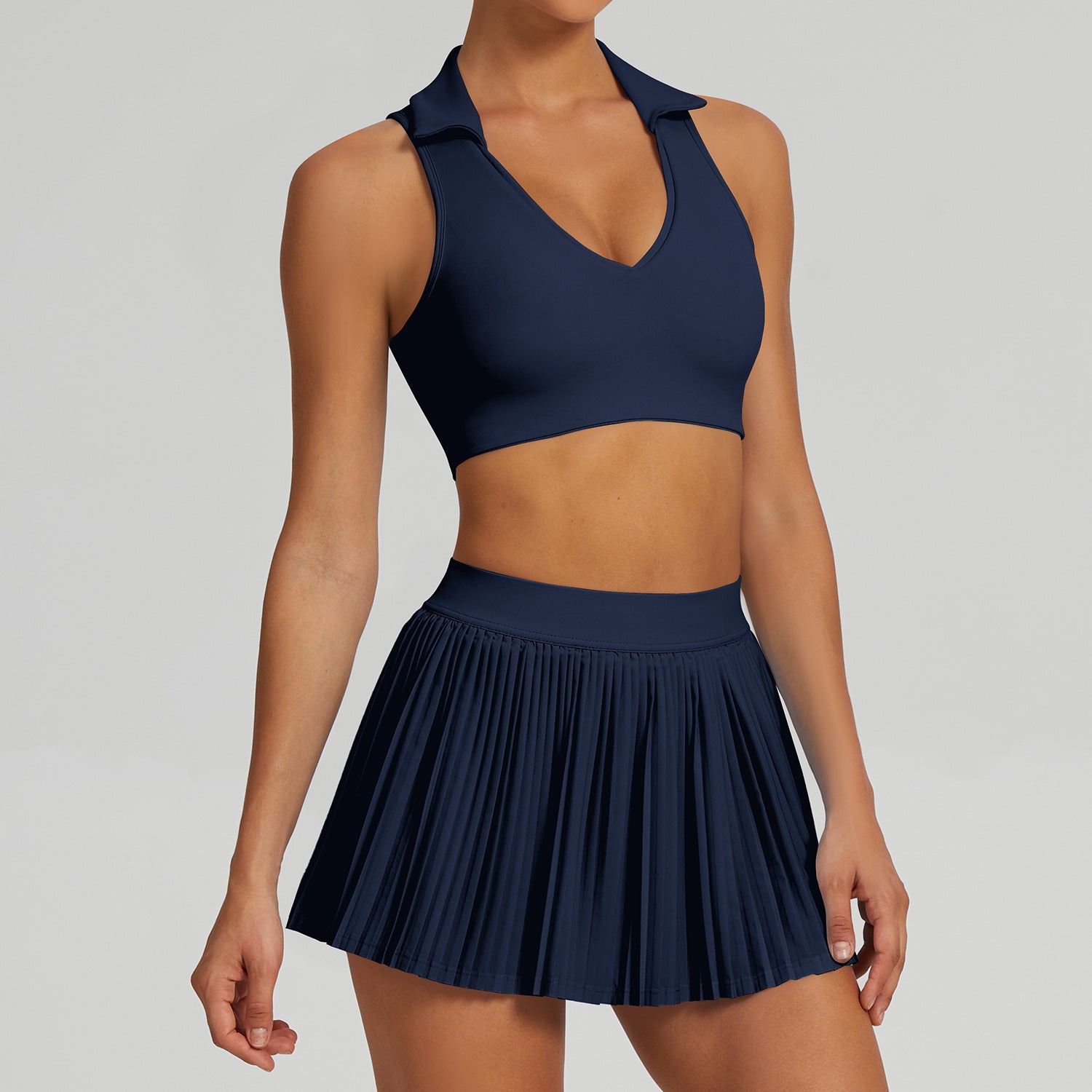 Women's Breathable back yoga suit short skirt tennis suit