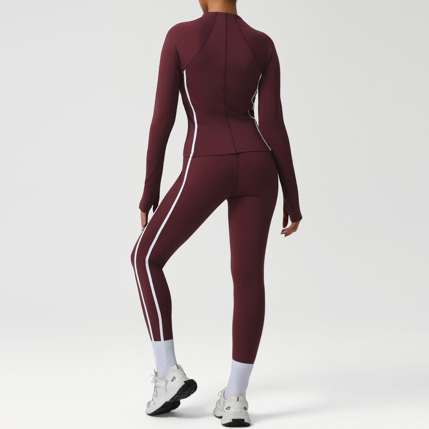Women's Hip-lifting leggings and outdoor fitness jacket set