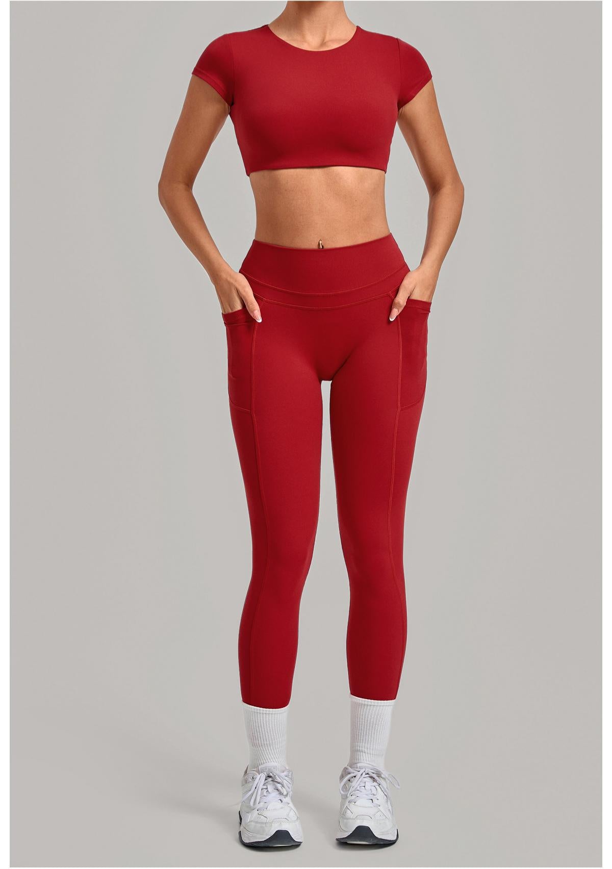 Women's wholesale quick-drying short-sleeve with long leggings sports yoga set