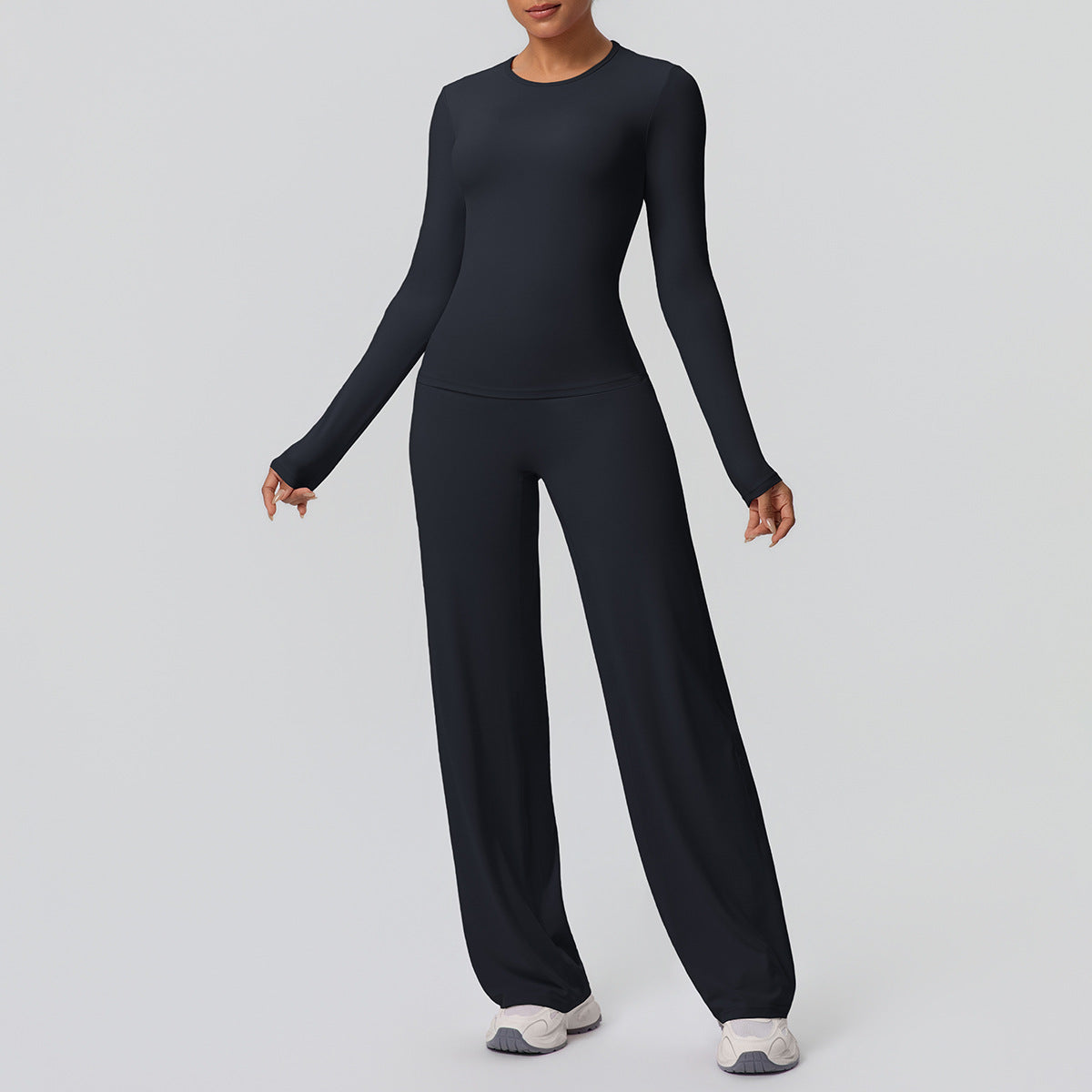 Long-sleeved wide-leg yoga outfit set