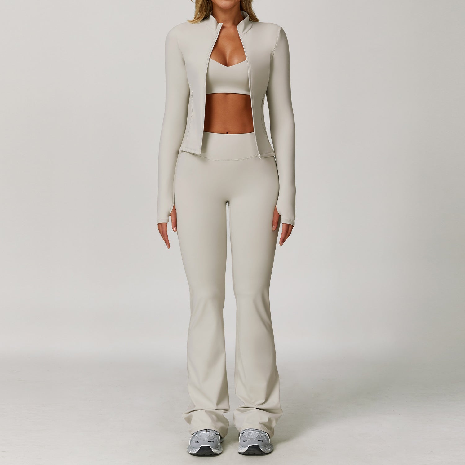 Women's wholesale fitness sports jackets three-piece suit